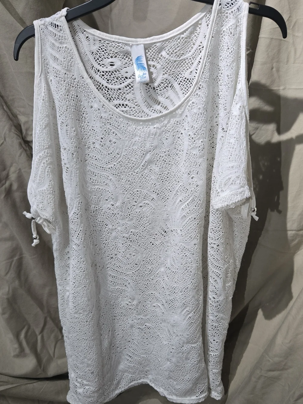 White Crochet Swim Cover-Up Tunic by Blue Life